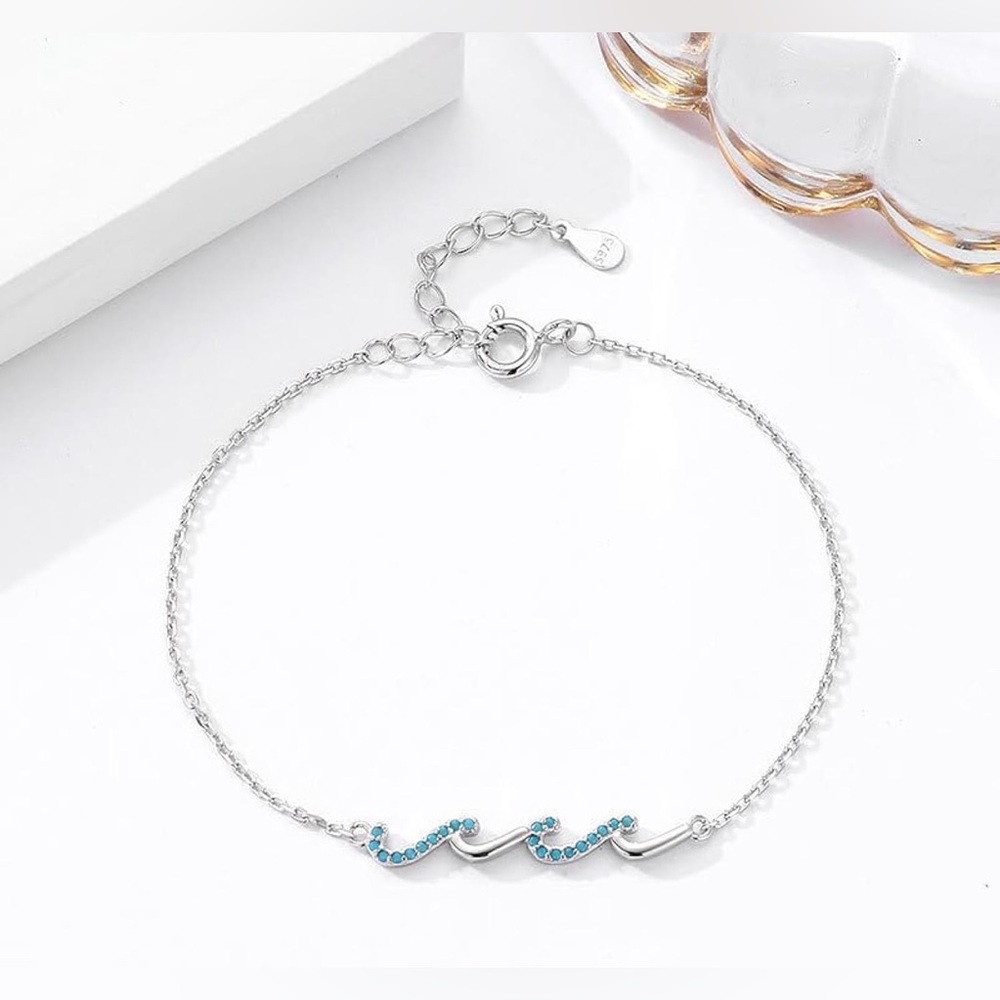 Zocare Hey Bestie Wave Friendship Bracelet Sterling Silver Gift Boxed